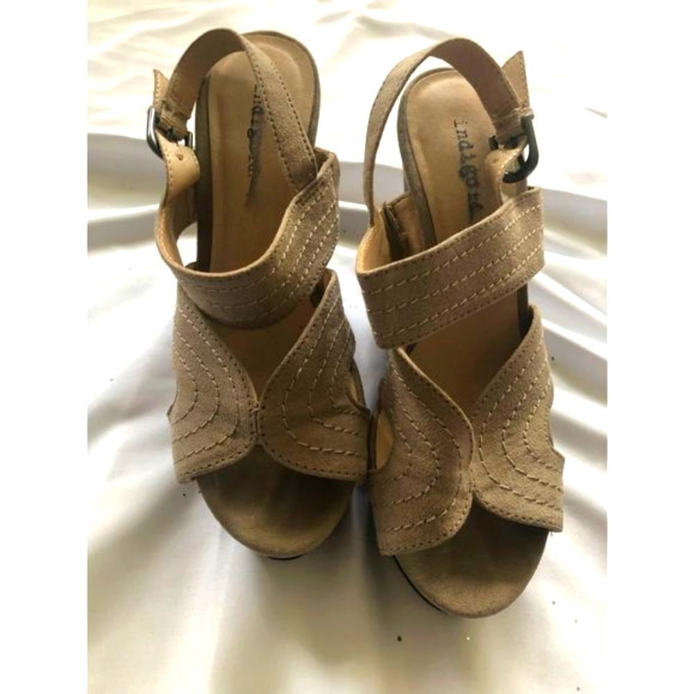 Indigo rd Brown and Tan Heels Size 6